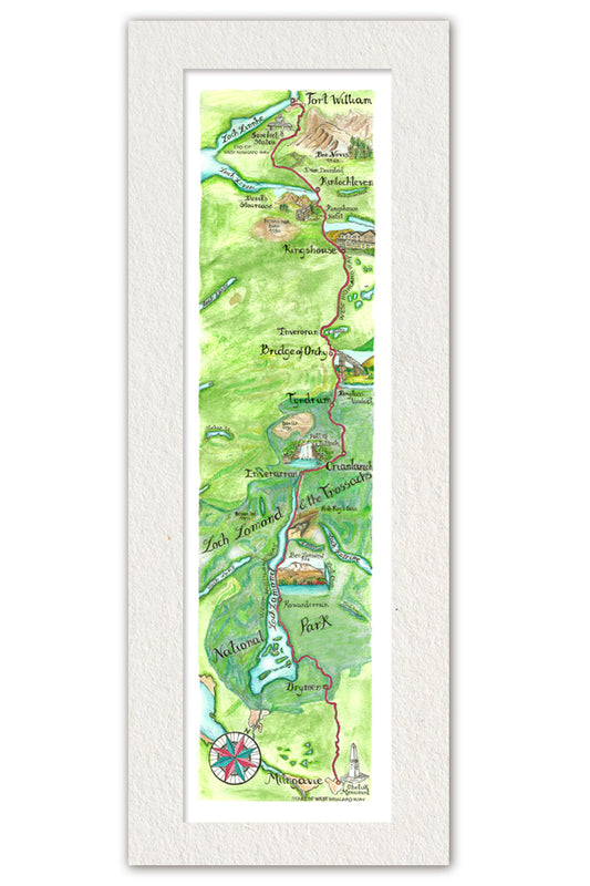 Limited Edition Hand Drawn West Highland Way Print